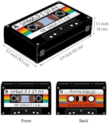 READIGO Decoraciones Retro de los 80s y 90s - 24PCS Cajas de Favor en Forma de Casete, Caja de Dulces Vintage para Fiesta de Rock y Roll - imagen 2