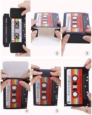 READIGO Decoraciones Retro de los 80s y 90s - 24PCS Cajas de Favor en Forma de Casete, Caja de Dulces Vintage para Fiesta de Rock y Roll - imagen 3