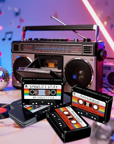 READIGO Decoraciones Retro de los 80s y 90s - 24PCS Cajas de Favor en Forma de Casete, Caja de Dulces Vintage para Fiesta de Rock y Roll - imagen 4