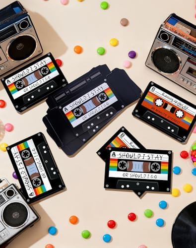 READIGO Decoraciones Retro de los 80s y 90s - 24PCS Cajas de Favor en Forma de Casete, Caja de Dulces Vintage para Fiesta de Rock y Roll - imagen 5