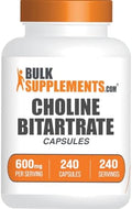 Cápsulas de Colina Bitartrato BulkSupplements.com - Suplemento de Colina 600mg, 2 Cápsulas por Porción, 240 Cápsulas (Paquete de 1) - imagen 1