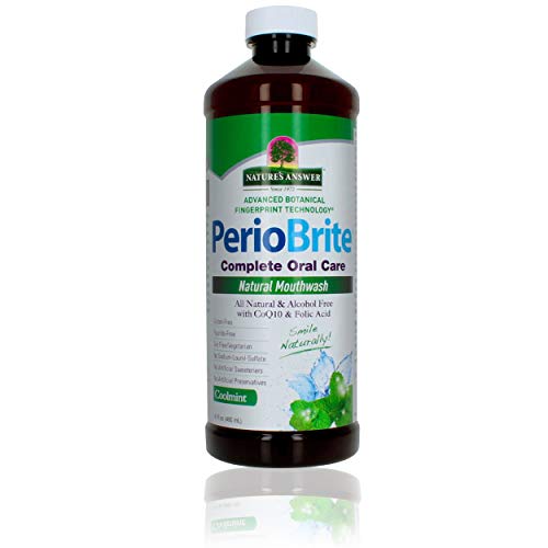 Enjuague Bucal Nature's Answer PerioWash Sin Alcohol Menta Fresca - 16 fl oz | Sin Flúor | Refrescante Natural para el Aliento | Eliminador de - imagen 1