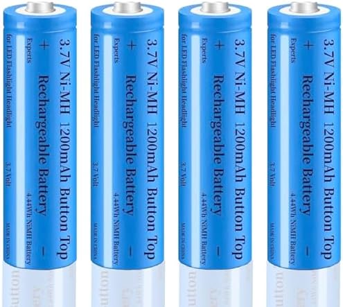 Baterías Recargables Renyqatt 4 Piezas 3.7V 1200mAh Ni-MH para Linternas LED, Faros, Timbres y Autos RC - imagen 1