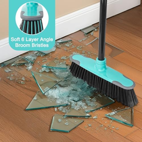 Escoba KeFanta para Barrer Interiores, Mango Largo de 55, Escoba de Cerdas Suaves para Limpiar Pisos, Cocina, Garage, Madera, Lobby, Patio y Jardín - imagen 3