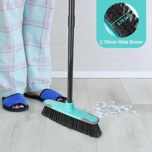 Escoba KeFanta para Barrer Interiores, Mango Largo de 55, Escoba de Cerdas Suaves para Limpiar Pisos, Cocina, Garage, Madera, Lobby, Patio y Jardín - imagen 4