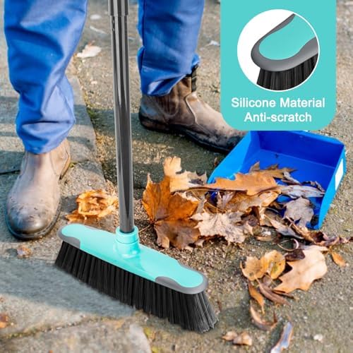 Escoba KeFanta para Barrer Interiores, Mango Largo de 55, Escoba de Cerdas Suaves para Limpiar Pisos, Cocina, Garage, Madera, Lobby, Patio y Jardín - imagen 5