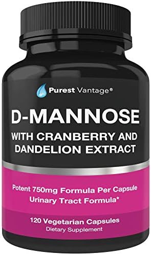 Cápsulas Purest Vantage de D-Mannose 600mg - Con Extracto de Arándano y Diente de León para Apoyo a la Vejiga y Tracto Urinario - 120 Veggie Caps - imagen 1