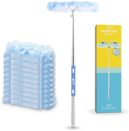 Mango Extensible de 6 pies con 10 Recargas, Compatible con Swiffer, Paños Desechables de Microfibra para Limpiar Techos, Ventiladores y Áreas - imagen 1