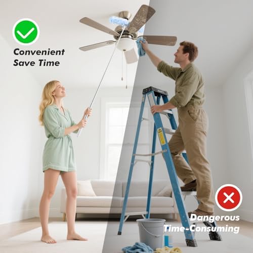 Mango Extensible de 6 pies con 10 Recargas, Compatible con Swiffer, Paños Desechables de Microfibra para Limpiar Techos, Ventiladores y Áreas - imagen 3