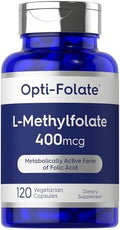 Carlyle L Methylfolato 400 mcg | 120 Cápsulas Vegetarianas | Suplemento Optimizado y Activado | Sin OGM y Libre de Gluten | por Opti-Folate - imagen 1
