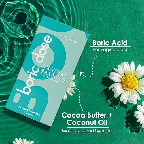 Suplementos de Ácido Bórico Mothers Dose - Mantiene y Equilibra el pH Vaginal Saludable, Controla Olores, Hidratante con Manteca de Cacao y Aceite de - imagen 3