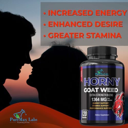 YUMMYVITE Horny Goat Weed Extra Fuerte - 120 Cápsulas con Maca, L-Arginina y Ginseng - Aumenta Deseo, Rendimiento y Energía, Fórmula No GMO - imagen 4