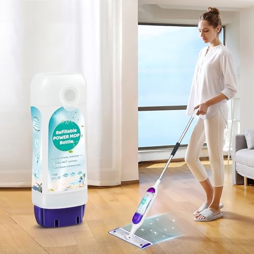 Botella Refillable AnDongo para Swiffer® Power Mop™ - 720 ML/24 FL OZ - Botella a Prueba de Fugas, 1 Botella Vacía + 6 Almohadillas de Silicón + 1 - imagen 8