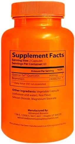 Advanced Bionetix Querce-Tal™ Quercetina + Bromelina 120 Cápsulas Veganas | Alta Potencia y Absorción Mejorada. Apoya la Salud Inmunológica y - imagen 6