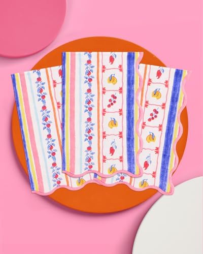 Servilletas Italianas Capri xo, Fetti - 25 Servilletas de Papel | Fiesta de Verano, Floral, Despedida de Soltera, Amalfi, Limón, Compromiso, Rayas - imagen 3
