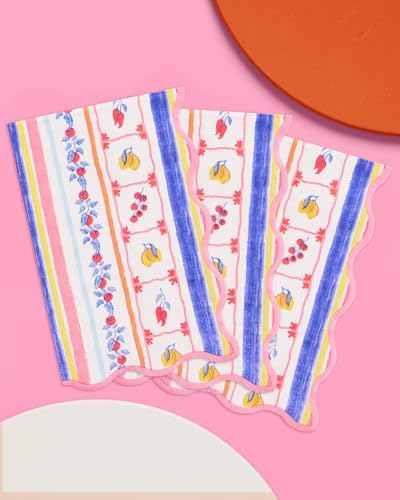Servilletas Italianas Capri xo, Fetti - 25 Servilletas de Papel | Fiesta de Verano, Floral, Despedida de Soltera, Amalfi, Limón, Compromiso, Rayas - imagen 8