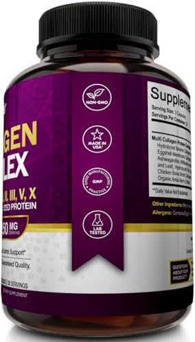 NutriFlair Multi Colágeno Péptidos 2250mg, 90 Cápsulas - Tipos I, II, III, V, X - Suplemento de Colágeno para Mujeres y Hombres - Proteína - imagen 4