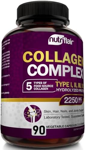 NutriFlair Multi Colágeno Péptidos 2250mg, 90 Cápsulas - Tipos I, II, III, V, X - Suplemento de Colágeno para Mujeres y Hombres - Proteína - imagen 5