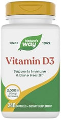 Vitamina D3 Extra Fuerte de Nature's Way, 2000 IU (50 mcg por porción), 240 Softgels, Apoya la Salud Ósea y Función Inmunológica* - imagen 1