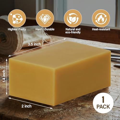 Cera de Carnauba para Madera, Barra Dura de Cera Pura - Para Rueda de Pulido Rotativa y Acabado Brillante - 3.5 x 2 x 1.4 (130 g) - imagen 2