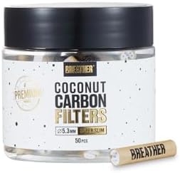Filtros de Carbón Activado de Coco Breather - 50 Pcs Super Delgados de 5.3MM con Tapas de Cerámica - imagen 1