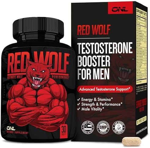 Suplemento Aumentador de Testosterona ONL Red Wolf para Hombres - Mejora Masculina y Fertilidad, Vitalidad, Crecimiento Muscular y Energía con - imagen 1