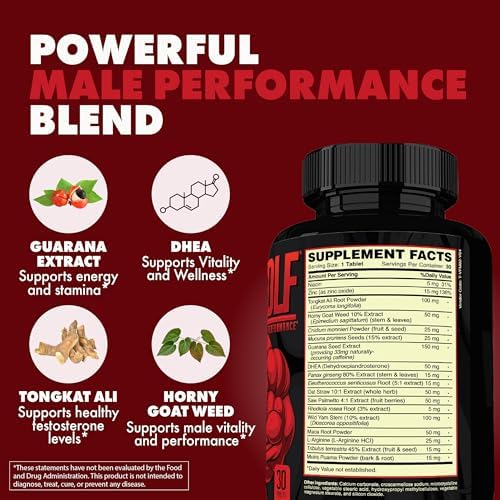 Suplemento Aumentador de Testosterona ONL Red Wolf para Hombres - Mejora Masculina y Fertilidad, Vitalidad, Crecimiento Muscular y Energía con - imagen 2
