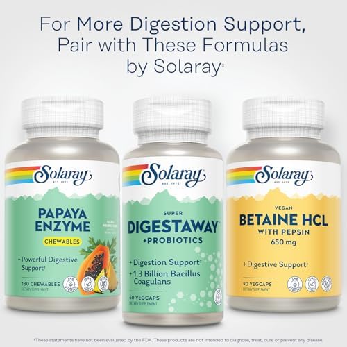 Tabletas Masticables de Enzimas de Papaya SOLARAY - Enzimas Digestivas para un Poderoso Soporte Digestivo - con Papaina y Bromelina - Sabor Natural a - imagen 6
