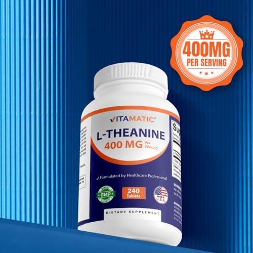 Suplemento de L-Theanine Vitamatic 400mg por Porción - 240 Tabletas - Sin OGM, Libre de Gluten - imagen 5