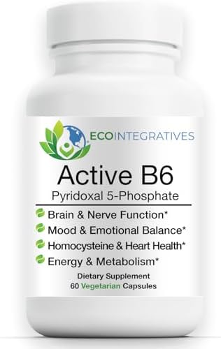 EcoIntegratives® B6 Activo – 33.8 mg de Piridoxal 5-Fosfato (P5P), Vitamina B6 de Alta Potencia para Energía, Ánimo, Nervios y Corazón – No GMO, Sin - imagen 1