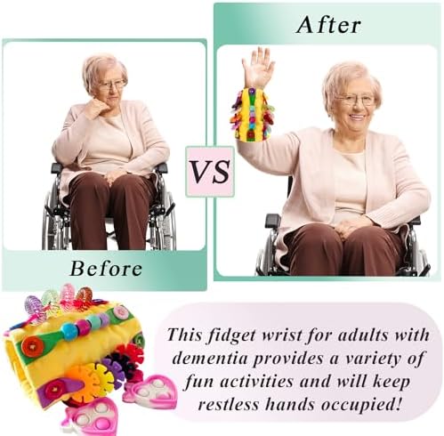 Alfombrilla Sensorial para Pacientes con Alzheimer y Ansiedad, Muñequera Fidget para Autismo, Demencia, ASD, ADHD, OCD (Naranja) - imagen 2