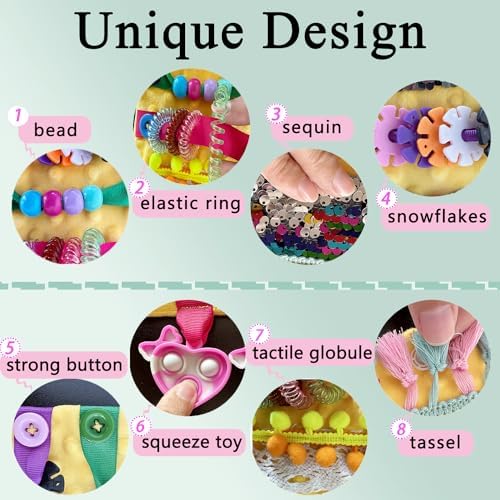 Alfombrilla Sensorial para Pacientes con Alzheimer y Ansiedad, Muñequera Fidget para Autismo, Demencia, ASD, ADHD, OCD (Naranja) - imagen 5