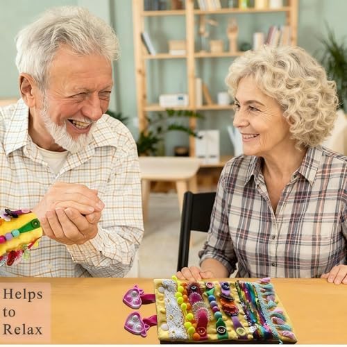 Alfombrilla Sensorial para Pacientes con Alzheimer y Ansiedad, Muñequera Fidget para Autismo, Demencia, ASD, ADHD, OCD (Naranja) - imagen 6