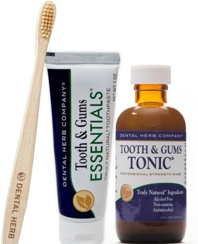 Kit de Cuidado Oral Natural para Viajes Dental Herb Company – Enjuague Bucal y Pasta de Dientes, Sin Alcohol, Sin Flúor, Aceites Esenciales, Aliento - imagen 1