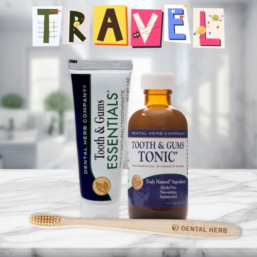 Kit de Cuidado Oral Natural para Viajes Dental Herb Company – Enjuague Bucal y Pasta de Dientes, Sin Alcohol, Sin Flúor, Aceites Esenciales, Aliento - imagen 4
