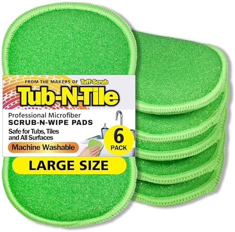 Esponjas de Microfibra Tub-N-Tile de Tuff-Scrub, Paquete Grande de 6, Multi-Superficie, No Rayan, Doble Cara, Lavables a Máquina, Duraderas - imagen 1