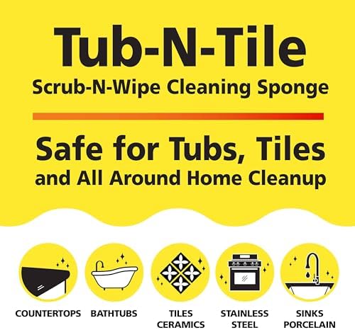 Esponjas de Microfibra Tub-N-Tile de Tuff-Scrub, Paquete Grande de 6, Multi-Superficie, No Rayan, Doble Cara, Lavables a Máquina, Duraderas - imagen 4