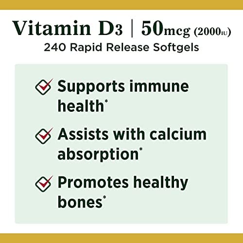 Vitaminas D de Nature's Bounty 2,000 IU en Softgels - imagen 3