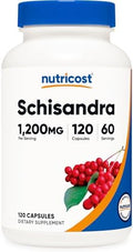 Suplemento de Schisandra Nutricost 1,200 mg por Porción, 120 Cápsulas (60 Porciones) - Extracto de Fruto de Baya, Vegano, Sin OGM, Sin Gluten - imagen 1