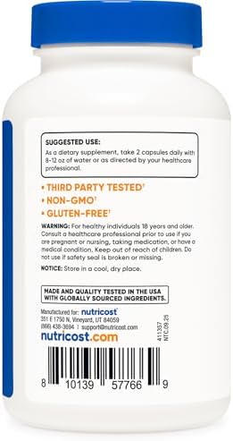 Suplemento de Schisandra Nutricost 1,200 mg por Porción, 120 Cápsulas (60 Porciones) - Extracto de Fruto de Baya, Vegano, Sin OGM, Sin Gluten - imagen 4