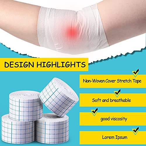 Cinta Adhesiva Cohesiva Nuanchu - 4 Rollos de Venda No Tejida, Transpirable y Protectora, Ideal para Vendajes y Fijación - imagen 7