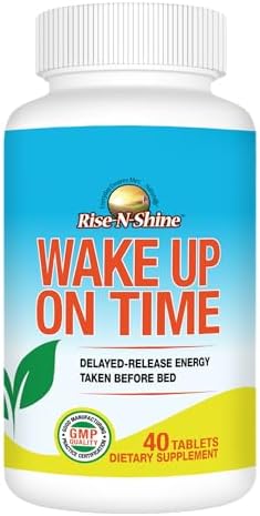 Rise-N-Shine Suplemento Energético para Despertar a Tiempo, Aumenta tu Alerta y Concentración con Cafeína Natural - 40 Tabletas - imagen 1