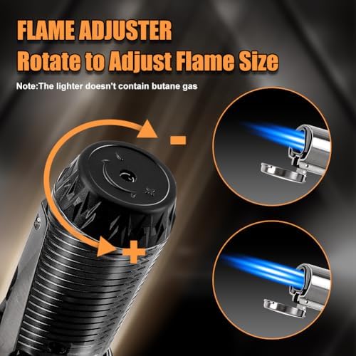 Encendedor LcFun a Prueba de Viento con Triple Llama Jet y Punch, Recargable para Camping y Caza, Regalos de San Valentín para Él - BUTANO NO INCLUIDO - imagen 3