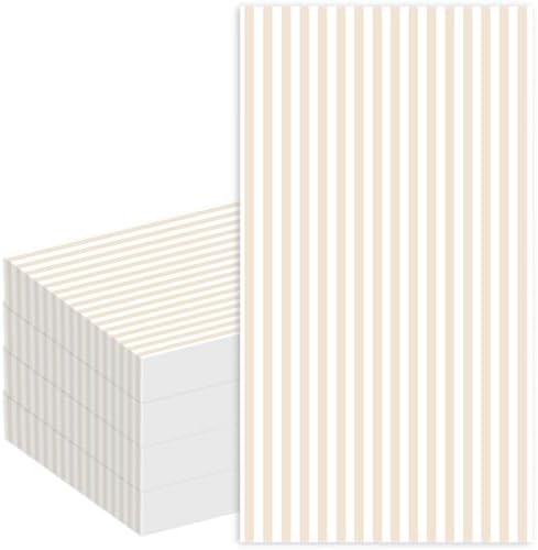 Servilletas de papel Striped Tan de Stxy en color beige (45 piezas, tinta apta para alimentos) - servilletas desechables para bodas y fiestas - imagen 1