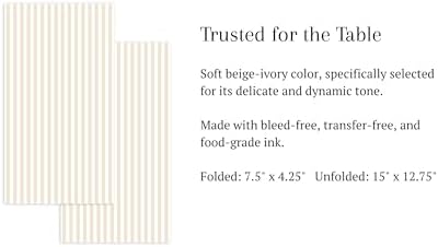 Servilletas de papel Striped Tan de Stxy en color beige (45 piezas, tinta apta para alimentos) - servilletas desechables para bodas y fiestas - imagen 3