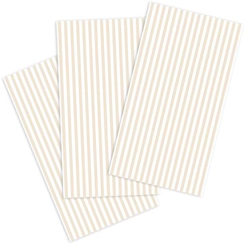 Servilletas de papel Striped Tan de Stxy en color beige (45 piezas, tinta apta para alimentos) - servilletas desechables para bodas y fiestas - imagen 5