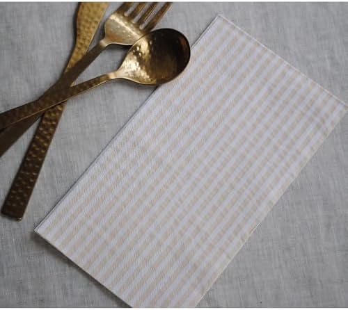 Servilletas de papel Striped Tan de Stxy en color beige (45 piezas, tinta apta para alimentos) - servilletas desechables para bodas y fiestas - imagen 7