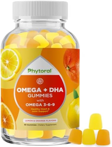 Gomitas DHA Omega 3 para Adultos - Suplemento Vegetariano de Ácidos Grasos Esenciales con Semilla de Lino - 60 Unidades para Energía e Inmunidad - imagen 1