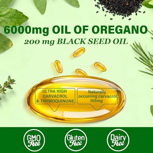 Suplemento Trihood de Aceite de Orégano y Aceite de Semilla Negra en Softgels 300, Mezcla de Carvacrol y Timoquinona, Apoya el Sistema Inmunológico, - imagen 2