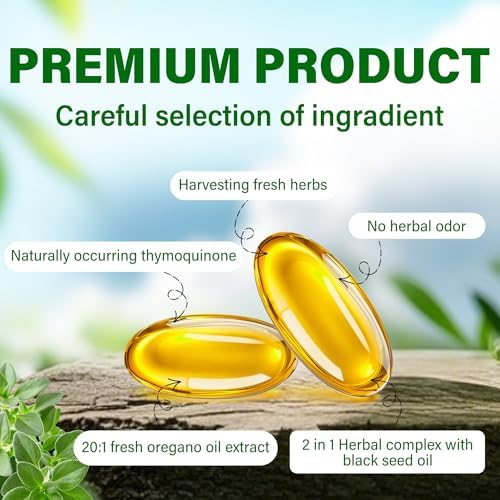 Suplemento Trihood de Aceite de Orégano y Aceite de Semilla Negra en Softgels 300, Mezcla de Carvacrol y Timoquinona, Apoya el Sistema Inmunológico, - imagen 3